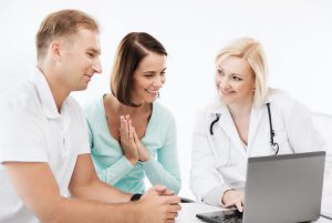 New patients consulting a dentist